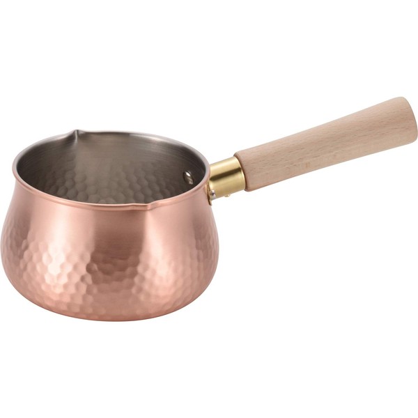 Wahei Freiz CS-018 Pure Copper Milk Pan, Made in Japan, 4.7 inches (12 cm), Wooden Handle, For Gas Stoves Only