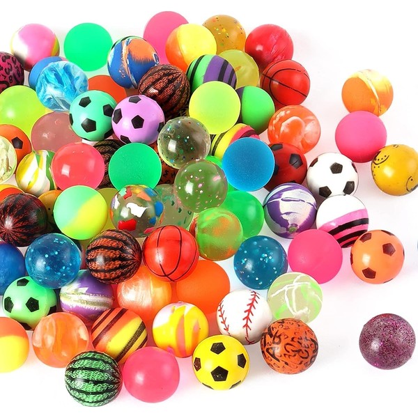 Demarsen Pack of 50 Bouncy Balls 25 mm for Children,