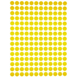 Royal Green Dot Sticker 8mm (0.8 cm) Color Labels in Yellow - 2520 Pack