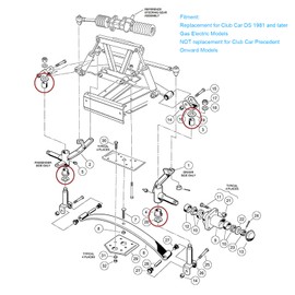 Tbest Spindle Bushing Kit, Metal King Pin Socket Kit 7048 King Pin Steering Knuckle Bushing Kit Replacement for Club Car DS