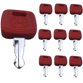 RE183935 Ignition Key Compatible with John Deere Tractor - RE71557 Tractor Ignition Keys Fit for John Deere 3033R 3320 5525 5045 3120 9400 Farm Tractor, Keys 10 Pcs Replace (RE183935)