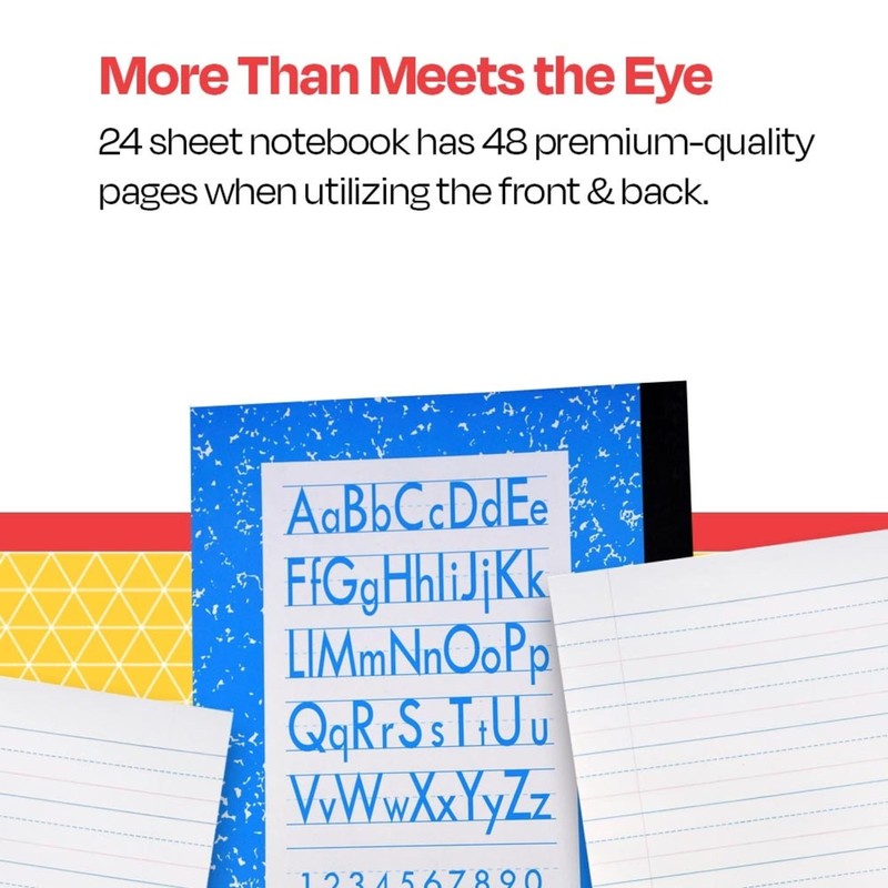 School Smart Skip-A-Line Ruled Composition Book, Grade 2, Blue, 48