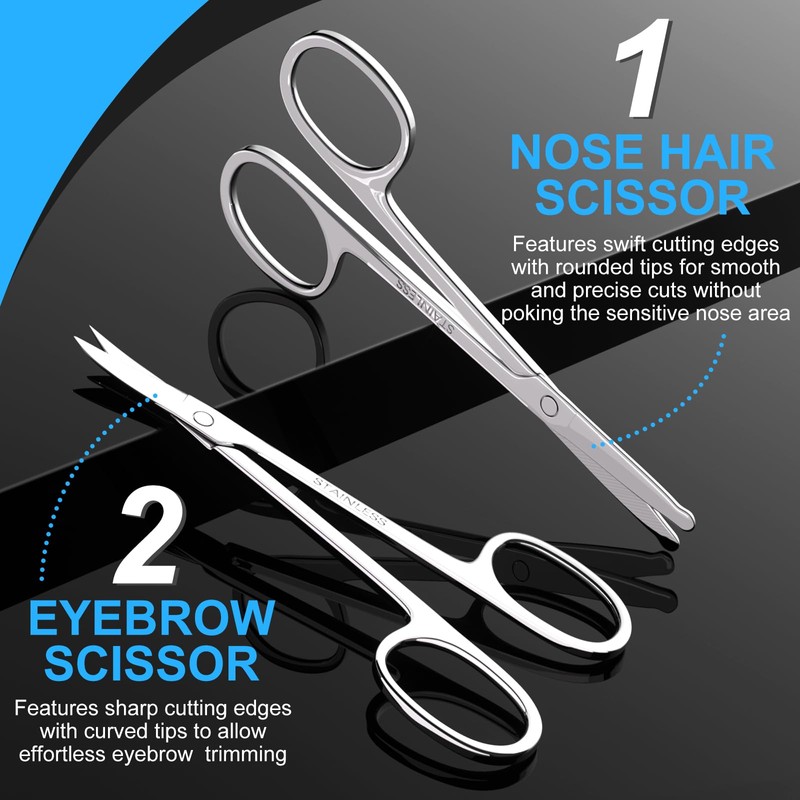 Men's and Women's Facial Hair Small Scissors, Eyebrow, Nose, Beard,