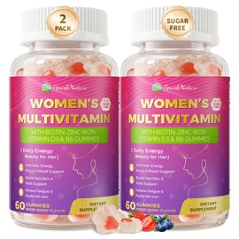 Multivitamin for Women Gummies With Iron, Magnesium, Folate, Biotin, Zinc, Womens Multivitamin Gummy Vitamin D3 A C E, B Complex, for Beauty, Energy, Immune, Bone, Sugar Free (120 Count-2 Pack)