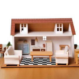 Miniature Dollhouse Flooring 36Pcs Wooden Mini Flooring Dollhouse Furniture Accessories Mini Wooden Dollhouse Floor Boards Mini House Decorations (Black and White)