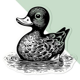'Cute Duck ' Clear Sticker Decal – Waterproof Film for Windows, Cars, Walls & Crafts, Medium (100mm) (DC00123313)