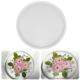 RESINWORLD 12'' Large Round Mold, 0.5'' Deep Tray Silicone Mold, Flat Serving Tray Board Mould for Resin Casting