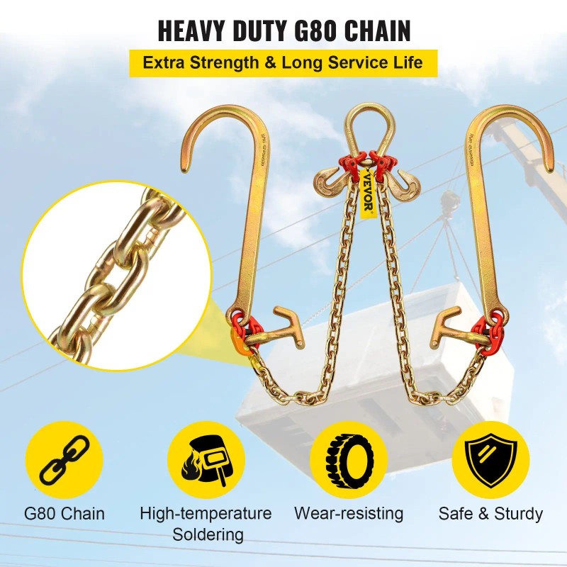 Grade 80 V-Bridle Chain 5/16 X 2 Ft Heavy Duty