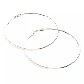 neXxtten Silver Tone Metal Silver Plated Omega Back Hoop Earring OYE427-S70