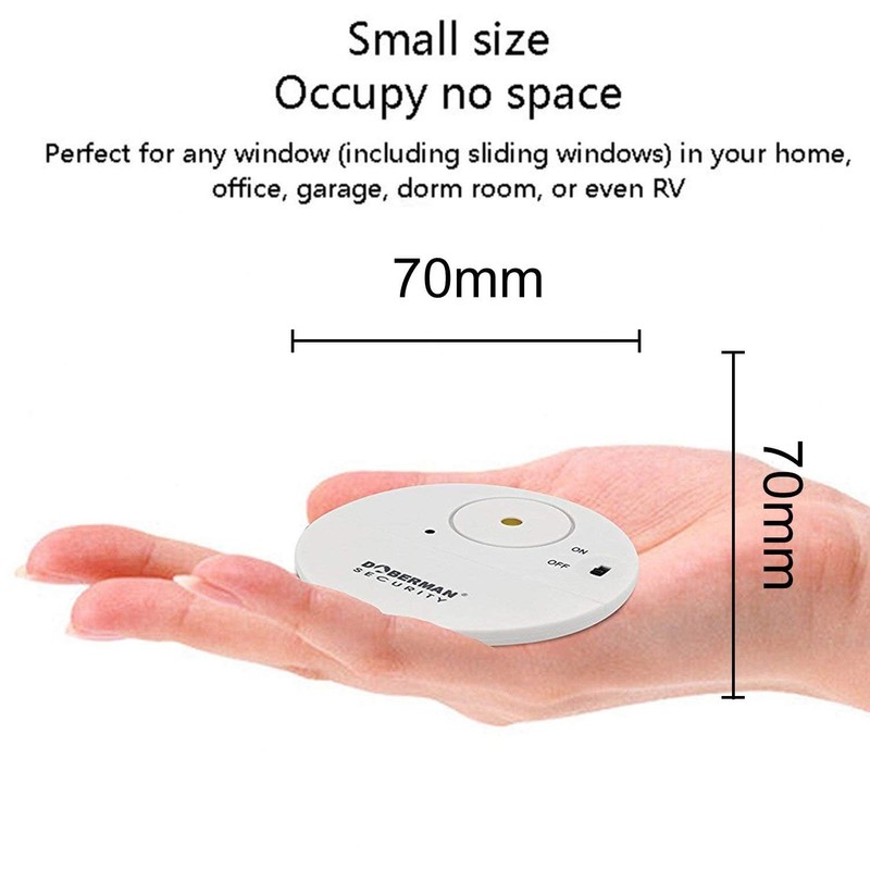 WOWSEA DOBERMAN SECURITY Ultra-Slim Window Alarm - Loud 100dB Alarm