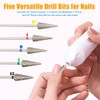 Eyech 5Pcs Tungsten Carbide Nail Drill Bits Set, 3/32" Shank