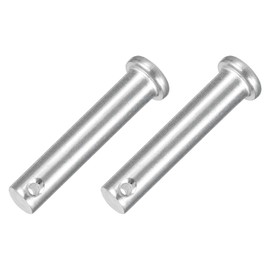 uxcell 2Pcs 3/8" x 2" Single Hole Clevis Pins, 304 Stainless Steel Flat Head Clevis Pins Hitch Pin for Trailer Latch, Mechanics Repair, Furniture Installation, Industrial Equipment