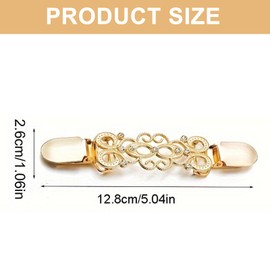 2pack cinch clips for clothes - gold and silver dress clips for back cinching - perfect for women's shirts, cardigans, shawls, and scarves as stylish waist clips - Ideal cinch clip for outfits and dre