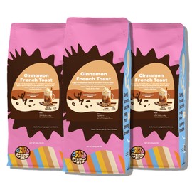 Crazy Cups Flavored Ground Coffee, Cinnamon French Toast, For Brewing Flavored Hot or Iced Coffee, 3 Pack