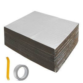 VekAuto 39 Pcs Sound Deadening Mat, 157mil 4mm 55sqft Heat Insulation Universal for Car Door Floor Self Adhesive Aluminum Foil Foam with Foil Tape and Tool