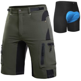 Cycorld Men's MTB Cycling Shorts, Quick-Drying Mountain Bike Shorts with 4D Seat Padding, Elastic, for Outdoor Sports