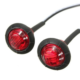 Ricoy 3/4" Round Red LED Front Rear Side Marker Indicators Light Waterproof Bullet Clearance Marker Light 12V for Car Truck (Pakc of 10)