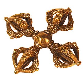 Saraswati Double Dorje Buddhist Brass Ritual Instrument 5 cm