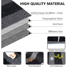 Goasis Lawn Artificial Grass Customized Sizes 1 x 41 Feet, Fake Grass Black-Gray Zebra Stripe Outdoor Rug Mat, 0.8" Pile Height Astroturf Carpet for Landscape, Balcony, Roof, Garden, Park