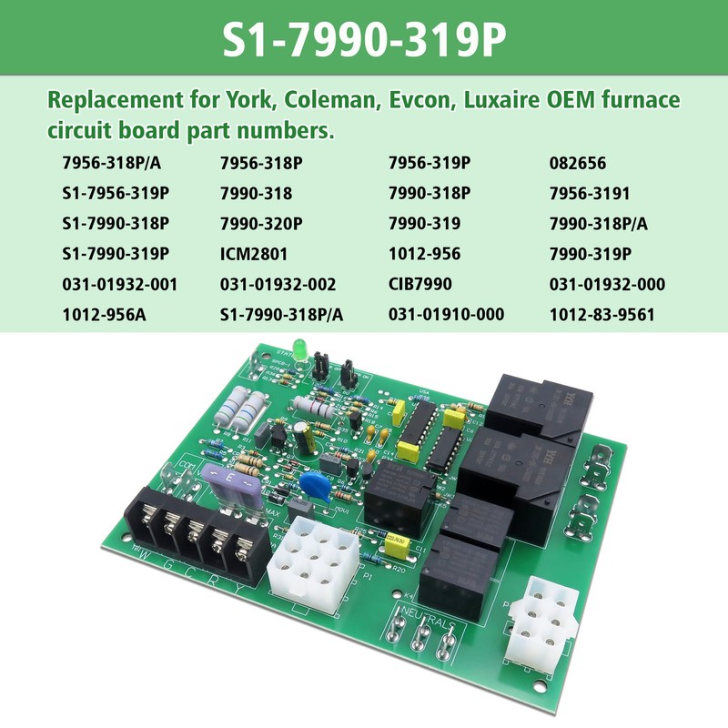 S1-7990-319P Furnace Control Circuit Board Replacement ICM2801 7990-319P