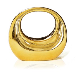 Miuco Women's Moon HandBag Acrylic Clutch Evening Bag Party and Wedding Metal Purse Crossbody Gold Large