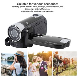 Ausla Camcorder, Ultra HD 4K 48MP DV Camera, Vlogging Camera, Digital Zoom Webcam Recorder with 2.7 Inch Rotating TFT Screen, Fill Light, 16x Zoom Video Function (Black)