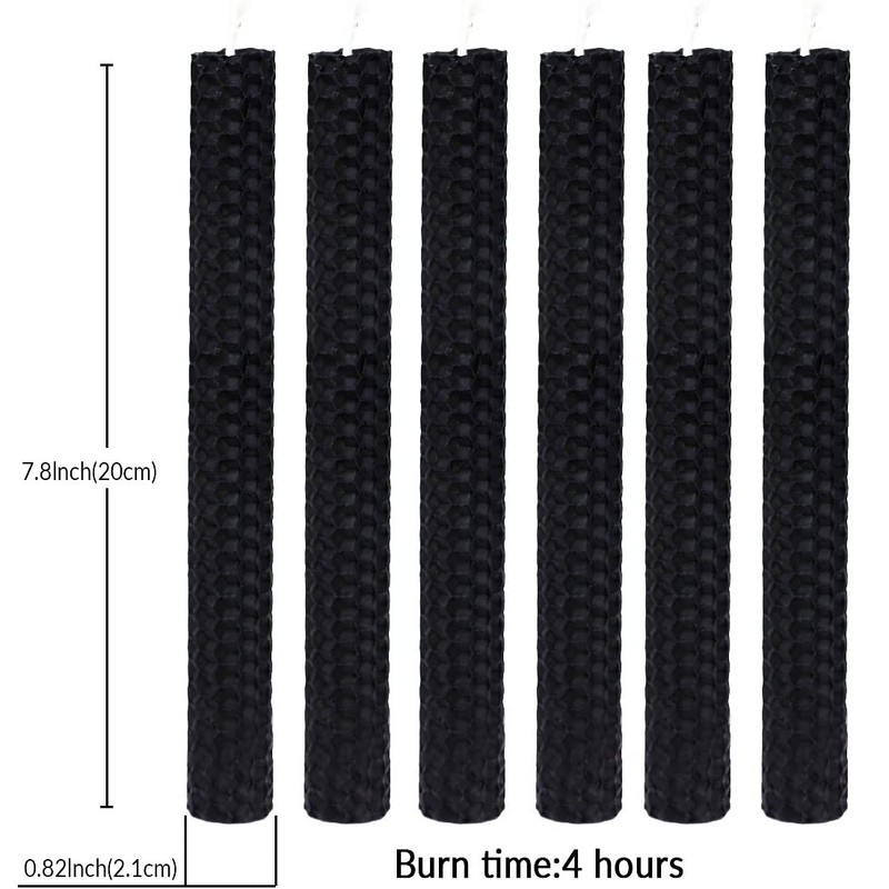 DEYBBY Natural Beeswax Taper Candles,Honeycomb Design Hand-Rolled Beeswax Candles, Dripless