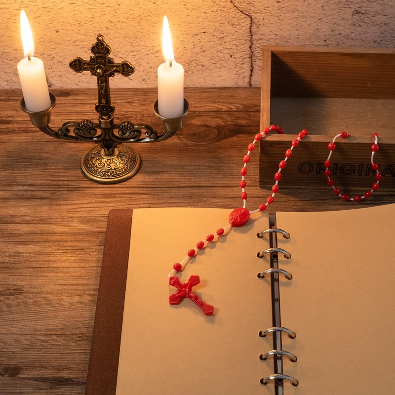 ZYFLSQ Bulk Plastic Rosary Beads Catholic 12 Pack, 17 Inch