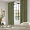MIULEE Olive Green Pinch Pleated Linen Curtains 96 Inches Long