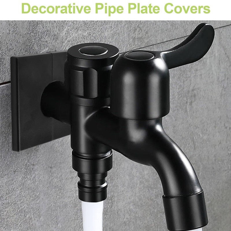 UFURMATE Pipe Wall Covers, 2Pcs ABS Plastics Square Escutcheon Plates
