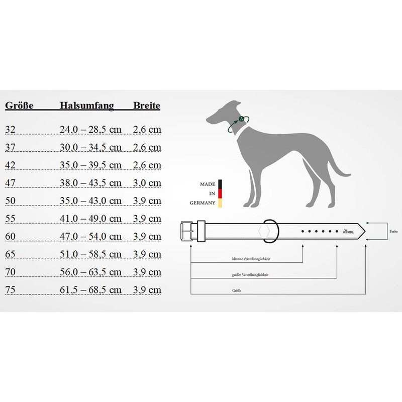 Hunter Swiss Organic Leather Collar, 65, Red/Black