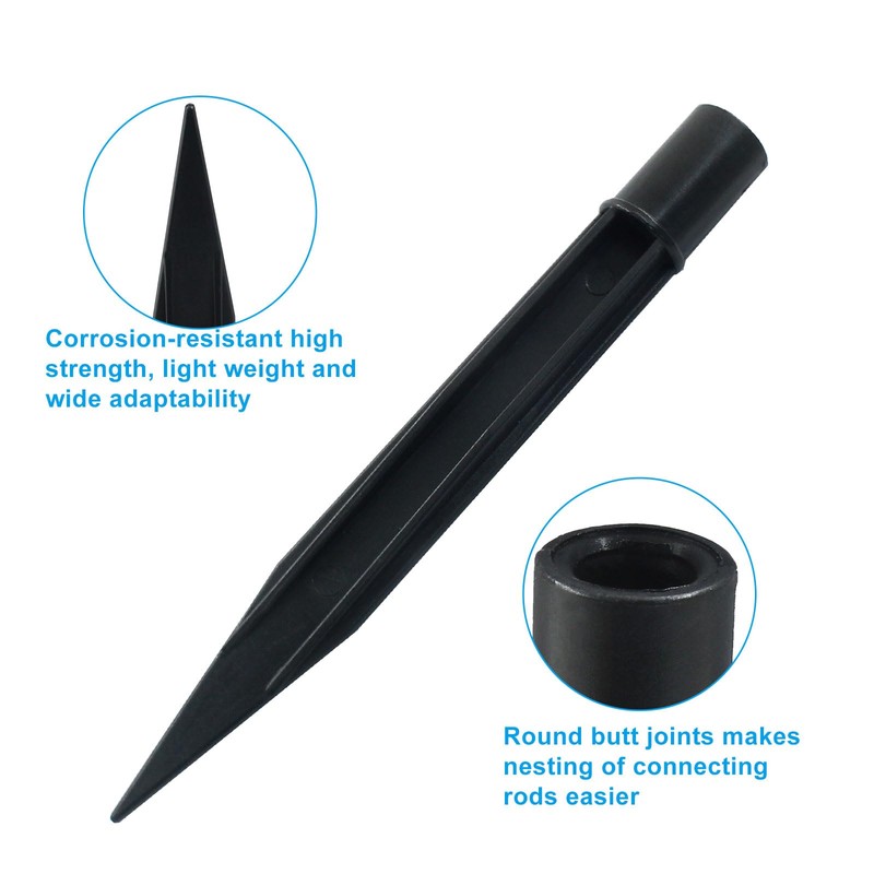 Dijedev 12Pcs Solar Lights Spikes, 6.3 Inch Torch Stake, Plastic