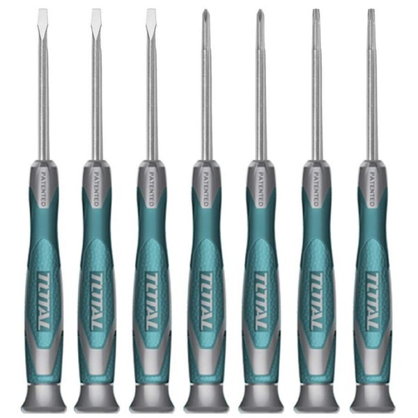 TOTAL - 7 Piece Precision Screwdriver Set | For Slotted,