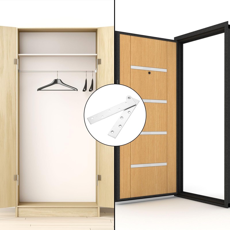 sourcing map 4pcs Door Hinge, 5.9 Inch Pivot Hinges 7-Shaped