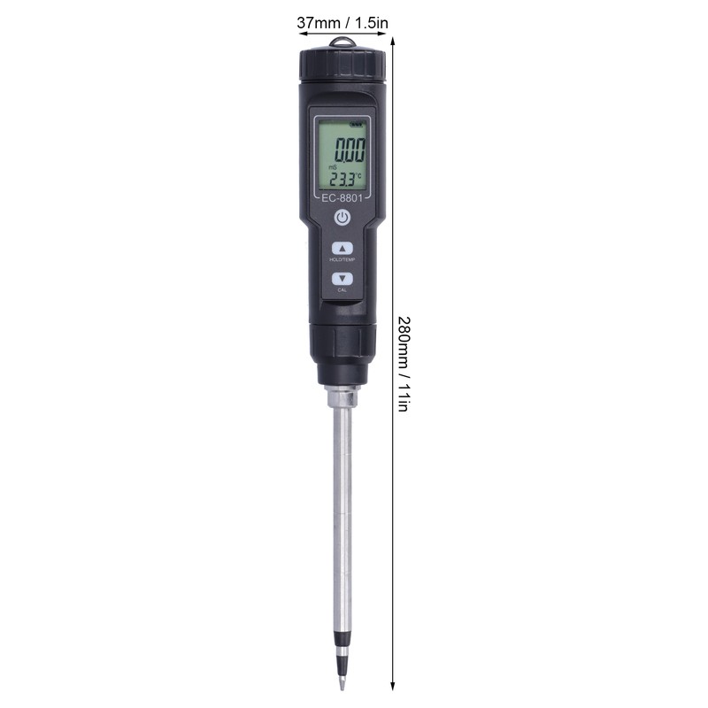 EC Tester with LCD Display Soil Conductivity Temperature Meter for
