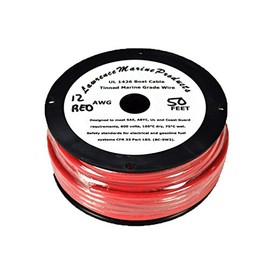 12 AWG Tinned Marine Primary Wire, Red, 50 Feet
