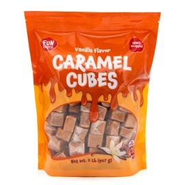 Caramel Cubes Candy - 2 Pound Bulk Pack (About 135 Count) - Classic Creamy Squares - Individually Wrapped