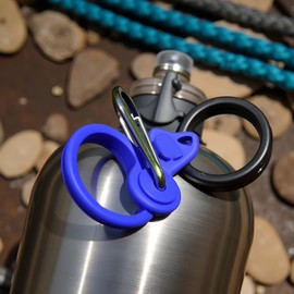 6 Pcs Colors Silicone Water Bottle Buckle with Carabiner Clip Portable Secure Bottle Holder Hanging Rings Buckle Portable Hiking Camping Water Bottle Accessories