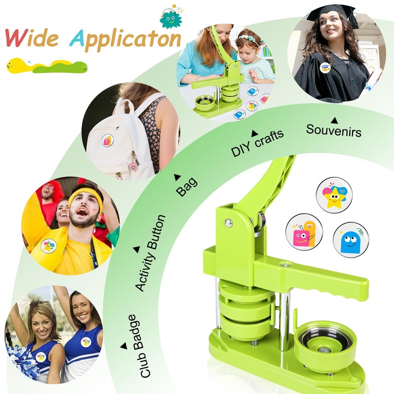 Yunziling 58mm(2.25IN) Button Maker Kit: Pin Maker Machine Kit with