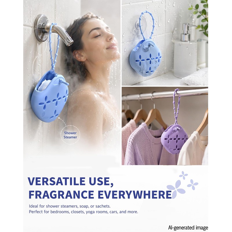 2 Pcs Silicone Shower Steamer Tray, Soap Dish Holder with