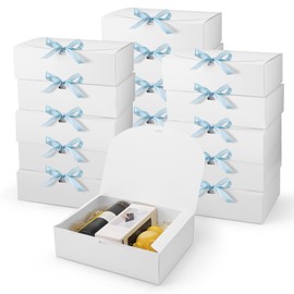 Yocdunm 10 Pack Gift Boxes with Lids 27x20x8CM Large Black Cardboard Gift Box,Gift Box for Presents Bridesmaid Proposal Box with Ribbon for Wedding Birthday Christmas Party Present