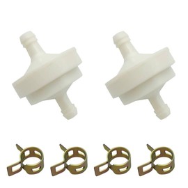 Strongthium Lawn Mower 1/4 Inch ID Inline Gas Fuel Filter Replacement for Briggs Stratton Craftsman Toro 394358s 56679 394358 394358B 7014359YP 56679MA x2 with Fuel Clamps x4