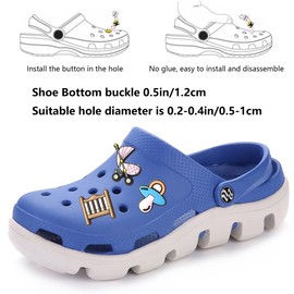 NTCL Pack of 18 Decorative Shoes Cartoon Charms for Children PVC Decoration Clog Charms Pendant Ornaments Shoe Decoration Shoe Badge, Soft rubber PVC