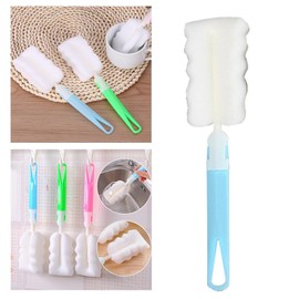 Bottle Brush, Removable Soft Bottle Sponge Scrubber Cup Brush for Glass Baby Bottles