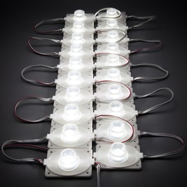 20PCS 3.0W 6500K White Edge Light 12V LED Modules with Lens for Double Side Light Box Waterproof