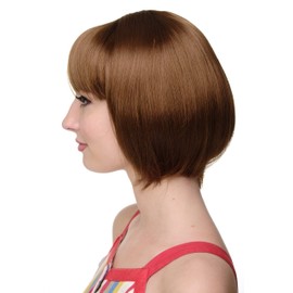 WIG ME UP - Lady Quality Wig Short Page Bob Fringe Bangs Copper Brown Redbrown 703-30