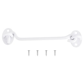 sourcing map 6 Inch Hook and Eye Latch, Barn Door Lock Privacy Hardware Stainless Steel Gate Lock for Window Cabin Hooks Sliding Door Bedroom Bathroom, White