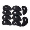 10Pcs Neoprene Black Golf Head Covers for Iron with White