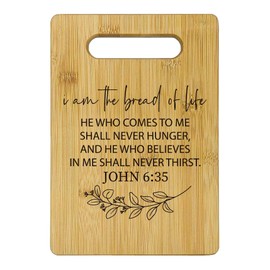 Qeheb I Am the Bread of Life Cutting Boards for Kitchen, Christian Religious Gifts for Women, Bible Verse Bamboo Cutting Board, Christian Decorative Cutting Boards for Kitchen Gifts for Women