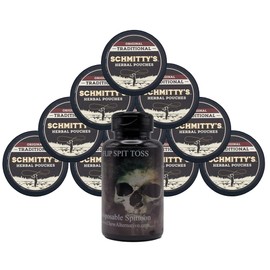 DC Crafts Nation Mud Bud Spittoon Skull Grave with 10 Cans Schmitty's Herbal Snuff Original Pouches